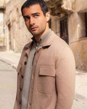 Load image into Gallery viewer, N.Peal Men's Cotton Silk Cashmere Overshirt Taupe Brown