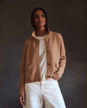 Load image into Gallery viewer, N.Peal Women's Collared Milano Cashmere Jacket Sahara Brown