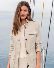 Load image into Gallery viewer, N.Peal Women's Avola Linen Jacket Sand Brown