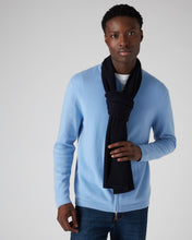 Load image into Gallery viewer, N.Peal Unisex Short Ribbed Cashmere Scarf Navy Blue
