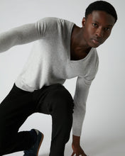 Load image into Gallery viewer, N.Peal Men's The Burlington V Neck Cashmere Jumper Fumo Grey