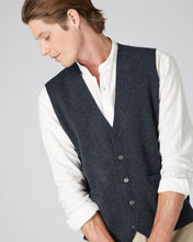 Load image into Gallery viewer, N.Peal Men's Chelsea Cashmere Waistcoat Dark Charcoal Grey