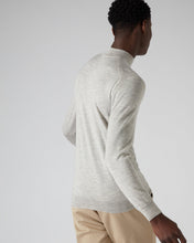 Load image into Gallery viewer, N.Peal Men's Fine Gauge Cashmere Mock Turtle Neck Jumper Fumo Grey