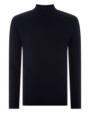 Load image into Gallery viewer, N.Peal Men's Fine Gauge Cashmere Turtle Neck Jumper Navy Blue