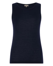 Load image into Gallery viewer, N.Peal Women's Ella Superfine Cashmere Shell Top Navy Blue