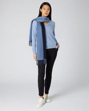 Load image into Gallery viewer, N.Peal Women's Phoebe V Neck Cashmere Jumper Cornflower Blue