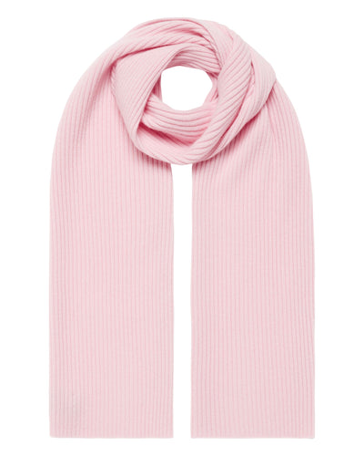 N.Peal Women's Short Ribbed Cashmere Scarf Pale Pink