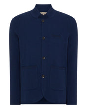 Load image into Gallery viewer, N.Peal Men's Houndstooth Milano Cashmere Jacket Navy Blue