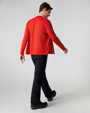 Load image into Gallery viewer, N.Peal Men's Stripe Full Zip Jumper Red
