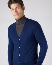 Load image into Gallery viewer, N.Peal Men's Fine Gauge Cashmere Cardigan French Blue