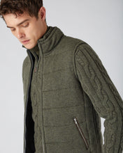 Load image into Gallery viewer, N.Peal Men's The Mall Quilted Cashmere Gilet Moss Green