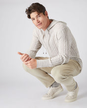 Load image into Gallery viewer, N.Peal Men's Cable Cashmere Hoodie Pebble Grey
