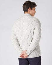 Load image into Gallery viewer, N.Peal Men's Cable Button Cashmere Cardigan Pebble Grey