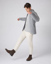 Load image into Gallery viewer, N.Peal Men's Rib Padded Cashmere Jacket Flannel Grey