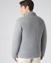 Load image into Gallery viewer, N.Peal Men's Rib Padded Cashmere Jacket Flannel Grey