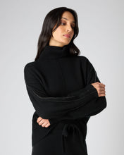 Load image into Gallery viewer, N.Peal Women's Metal Trim Cashmere Jumper Black