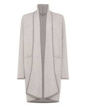 Load image into Gallery viewer, N.Peal Women's Herringbone Long Cashmere Cardigan Taupe Brown