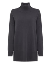 Load image into Gallery viewer, N.Peal Women's Mock Neck Long Cashmere Jumper Flint Grey