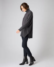 Load image into Gallery viewer, N.Peal Women's Mock Neck Long Cashmere Jumper Flint Grey
