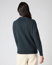Load image into Gallery viewer, N.Peal Women's Funnel Neck Cashmere Jumper Grigio Blue