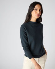 Load image into Gallery viewer, N.Peal Women's Funnel Neck Cashmere Jumper Grigio Blue