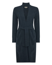 Load image into Gallery viewer, N.Peal Women's Long Cable Cashmere Cardigan Grigio Blue