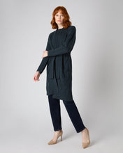 Load image into Gallery viewer, N.Peal Women's Long Cable Cashmere Cardigan Grigio Blue