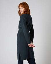 Load image into Gallery viewer, N.Peal Women's Long Cable Cashmere Cardigan Grigio Blue