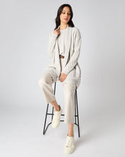 Load image into Gallery viewer, N.Peal Women's Cable Belted Cashmere Cardigan Pebble Grey
