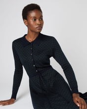 Load image into Gallery viewer, N.Peal Women's Geometric Jacquard Dress Navy