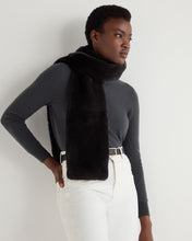 Load image into Gallery viewer, N.Peal Unisex Long Fur Scarf Dark Charcoal Grey