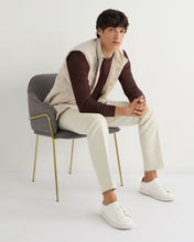 Load image into Gallery viewer, N.Peal Men's Oxford Round Neck Cashmere Jumper Claret Red