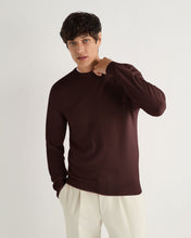 Load image into Gallery viewer, N.Peal Men's Oxford Round Neck Cashmere Jumper Claret Red
