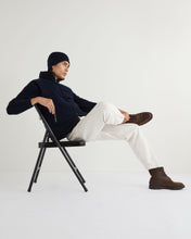 Load image into Gallery viewer, N.Peal Men's Vermont Fur Lined Gilet Navy Blue Melange