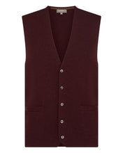 Load image into Gallery viewer, N.Peal Men's Chelsea Cashmere Waistcoat Claret Red