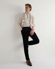 Load image into Gallery viewer, N.Peal Men's Albemarle Cable Half Zip Cashmere Jumper Frost White