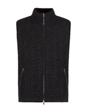 Load image into Gallery viewer, N.Peal Men's Dolomiti Cable Fur Gilet Granite Blue