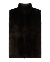 Load image into Gallery viewer, N.Peal Men's Dolomiti Cable Fur Gilet Granite Blue