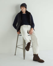 Load image into Gallery viewer, N.Peal Men's Dolomiti Cable Fur Gilet Granite Blue