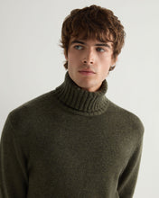 Load image into Gallery viewer, N.Peal Men's Brompton Roll Neck Cashmere Jumper Moss Green