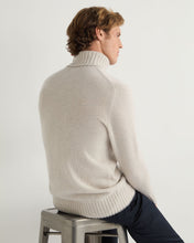 Load image into Gallery viewer, N.Peal Men's Brompton Roll Neck Cashmere Jumper Pebble Grey