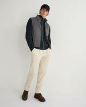 Load image into Gallery viewer, N.Peal Men's Lambeth Two Tone Rib Full Zip Cashmere Cardigan Navy Blue