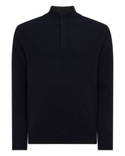 Load image into Gallery viewer, N.Peal Men's Half Button Cashmere Jumper Navy Blue