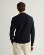 Load image into Gallery viewer, N.Peal Men's Half Button Cashmere Jumper Navy Blue