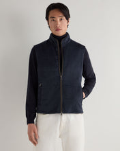 Load image into Gallery viewer, N.Peal Men's Belgravia Cashmere Gilet Navy Melange