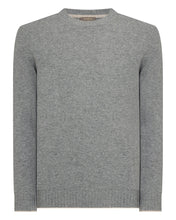 Load image into Gallery viewer, N.Peal Men's Shoreditch Round Neck Cashmere Jumper Flannel Grey