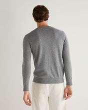 Load image into Gallery viewer, N.Peal Men's Shoreditch Round Neck Cashmere Jumper Flannel Grey