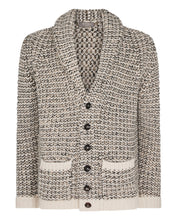 Load image into Gallery viewer, N.Peal Men's Marl Kensington Cashmere Cardigan Ecru White