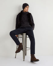 Load image into Gallery viewer, N.Peal Men's Wandsworth Cable Roll Cashmere Jumper Granite Blue