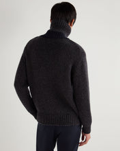 Load image into Gallery viewer, N.Peal Men's Wandsworth Cable Roll Cashmere Jumper Granite Blue